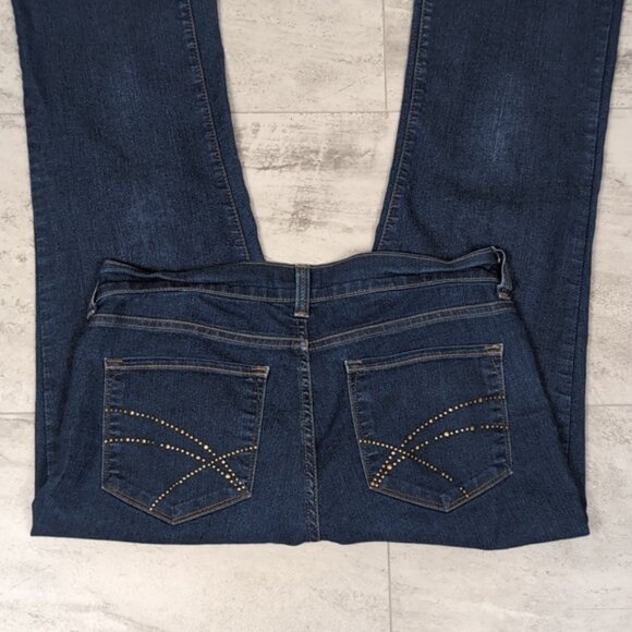 NYDJ Modern Bootcut Jeans Studded Pockets Dark Wash Slimming Denim Lift Tuck - Picture 11 of 15